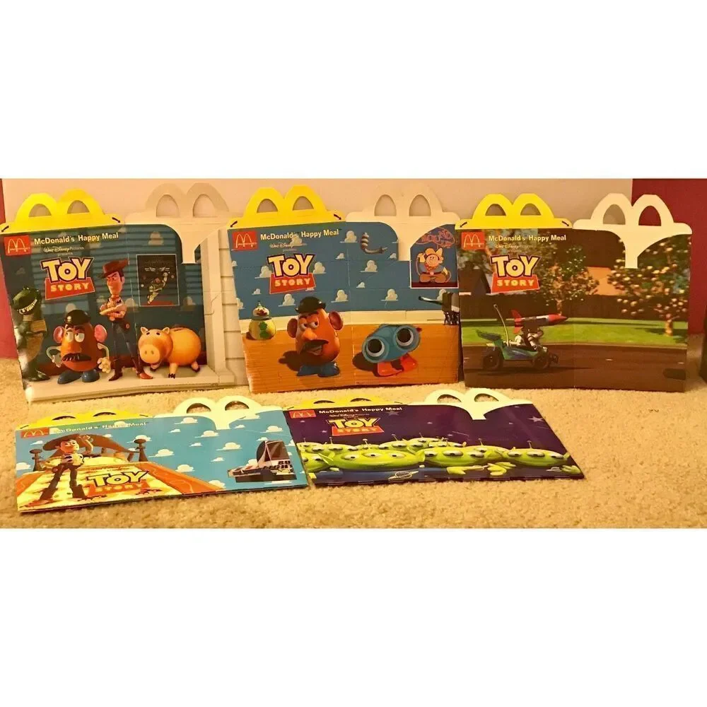 Disney's Toy Story UK McDonalds Set of 5 Happy Meal Boxes Unused, Mint
